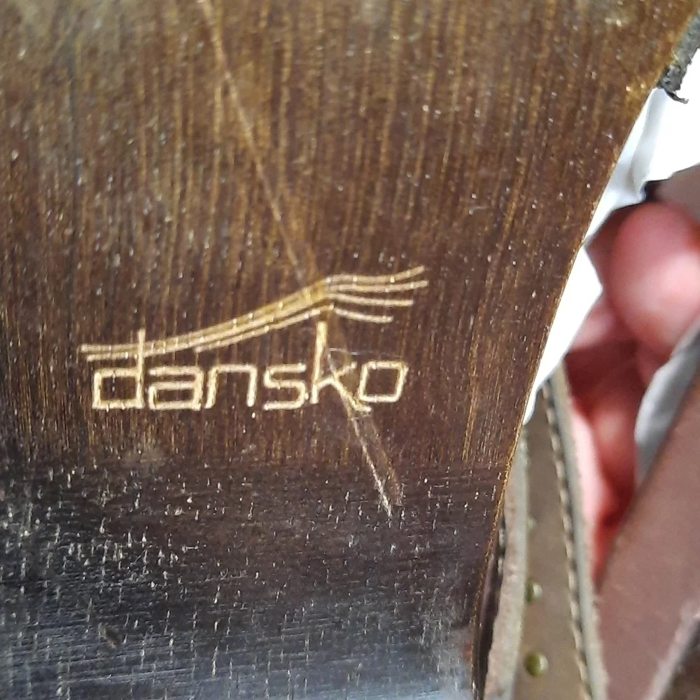 Dansko Ripley Brown Leather Studded Peep toe Sandals - Picture 6 of 7